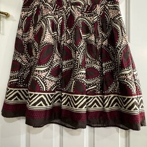 St. John's Bay A-Line Skirt - Black and Pink Pattern